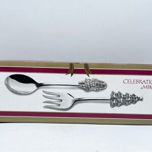 Mikasa 2-piece Salad Set Celebrations Mikasa 2014 Stainless Steel Christmas 10”